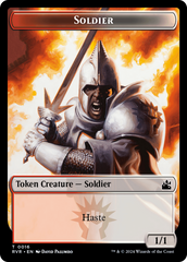 Spirit (0018) // Soldier Double-Sided Token [Ravnica Remastered Tokens] | Cards and Coasters CA