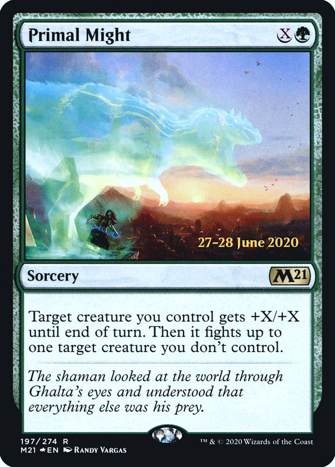 Primal Might  [Core Set 2021 Prerelease Promos] | Cards and Coasters CA