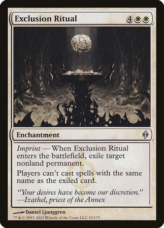 Exclusion Ritual [New Phyrexia] | Cards and Coasters CA