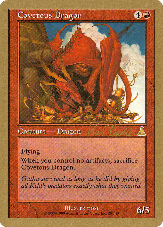 Covetous Dragon (Kai Budde) [World Championship Decks 1999] | Cards and Coasters CA