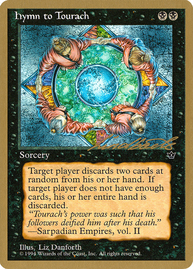 Hymn to Tourach (Circle) (Leon Lindback) [Pro Tour Collector Set] | Cards and Coasters CA