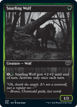 Snarling Wolf (486) [Innistrad: Double Feature] | Cards and Coasters CA