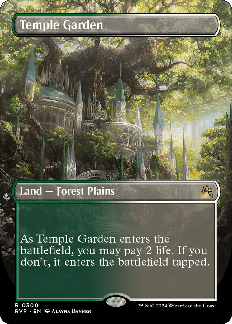 Temple Garden (Borderless) [Ravnica Remastered] | Cards and Coasters CA