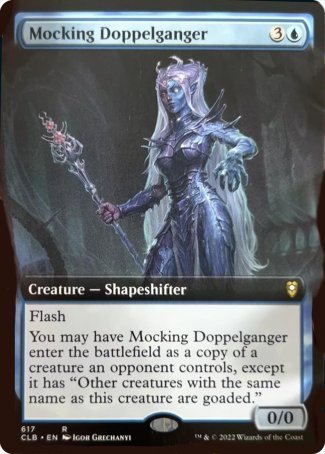 Mocking Doppelganger (Extended Art) [Commander Legends: Battle for Baldur's Gate] | Cards and Coasters CA