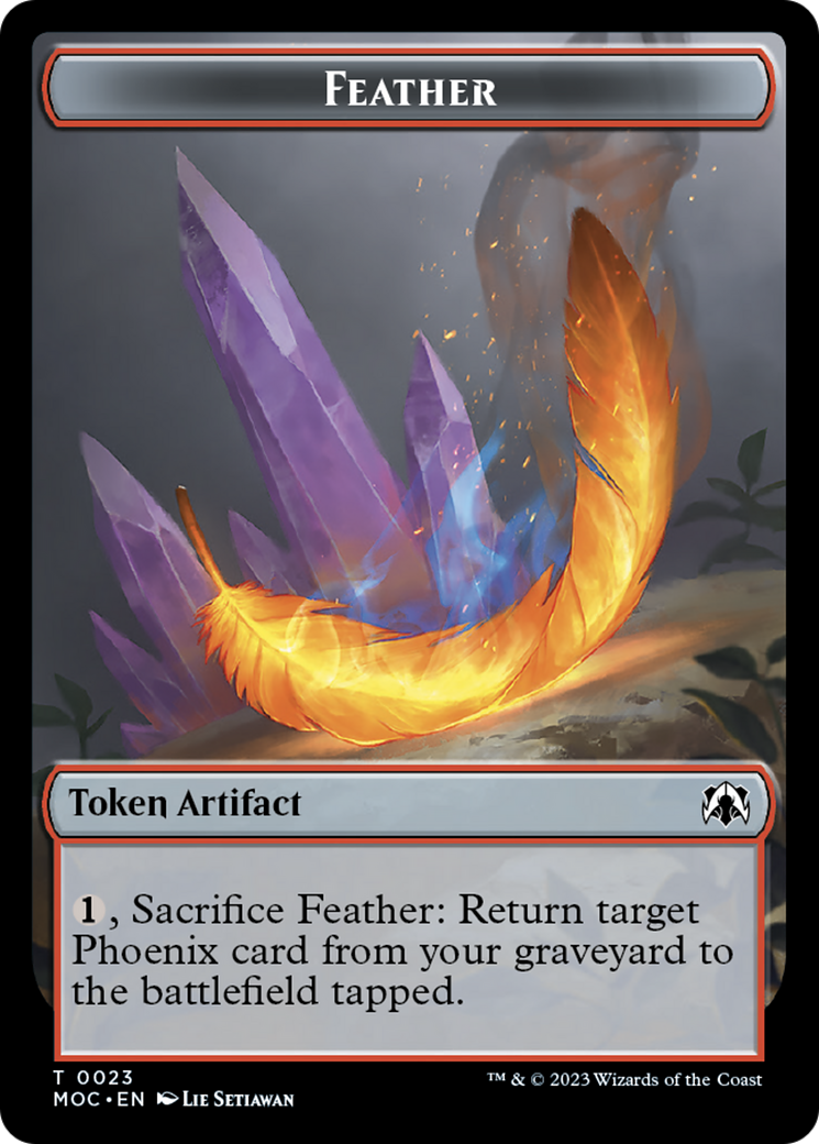 Feather // Servo Double-Sided Token [March of the Machine Commander Tokens] | Cards and Coasters CA