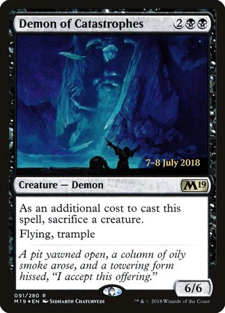 Demon of Catastrophes [Core Set 2019 Promos] | Cards and Coasters CA