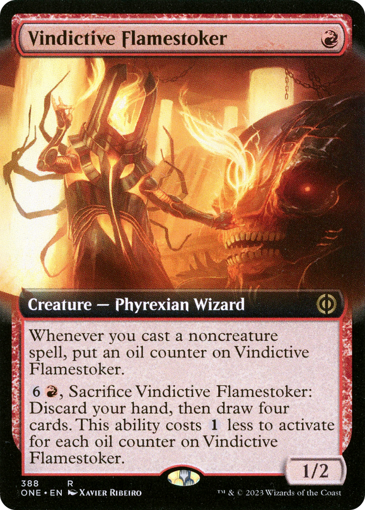 Vindictive Flamestoker (Extended Art) [Phyrexia: All Will Be One] | Cards and Coasters CA