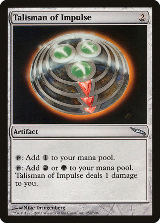 Talisman of Impulse [Mirrodin] | Cards and Coasters CA