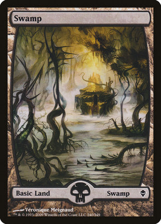 Swamp (240) - Full Art [Zendikar] | Cards and Coasters CA