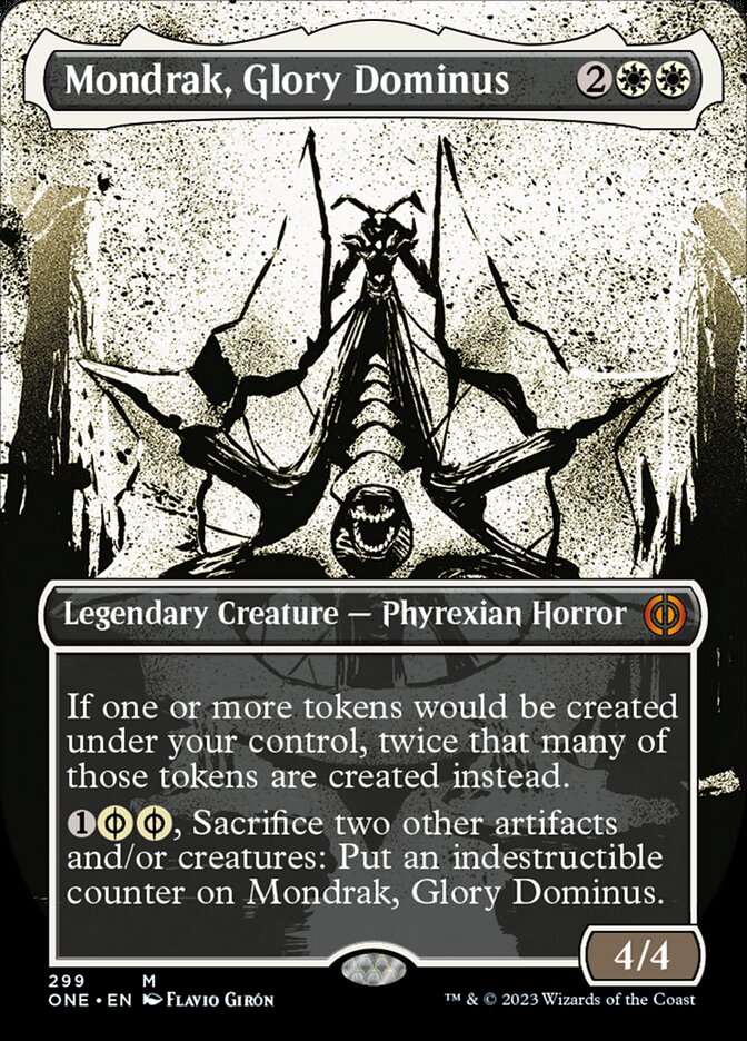 Mondrak, Glory Dominus (Borderless Ichor) [Phyrexia: All Will Be One] | Cards and Coasters CA