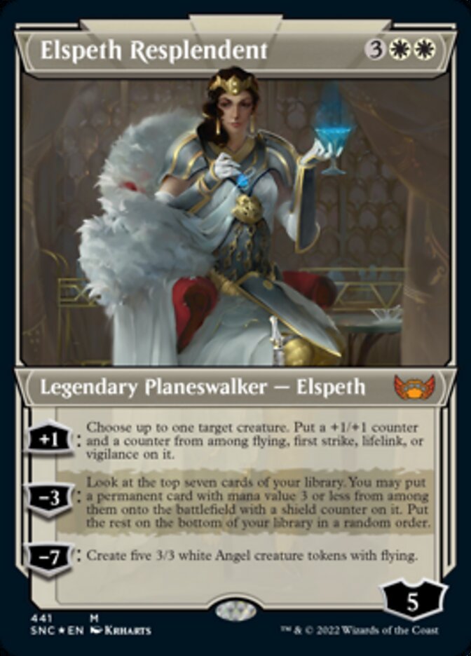 Elspeth Resplendent (Showcase Art Deco Foil Etched) [Streets of New Capenna] | Cards and Coasters CA