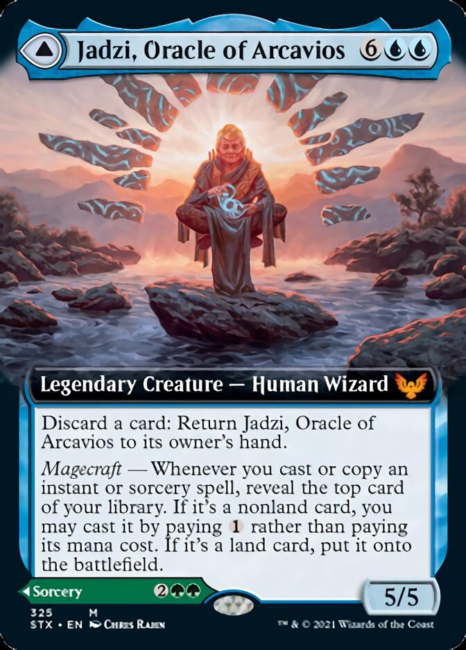 Jadzi, Oracle of Arcavios // Journey to the Oracle (Extended) [Strixhaven: School of Mages] | Cards and Coasters CA