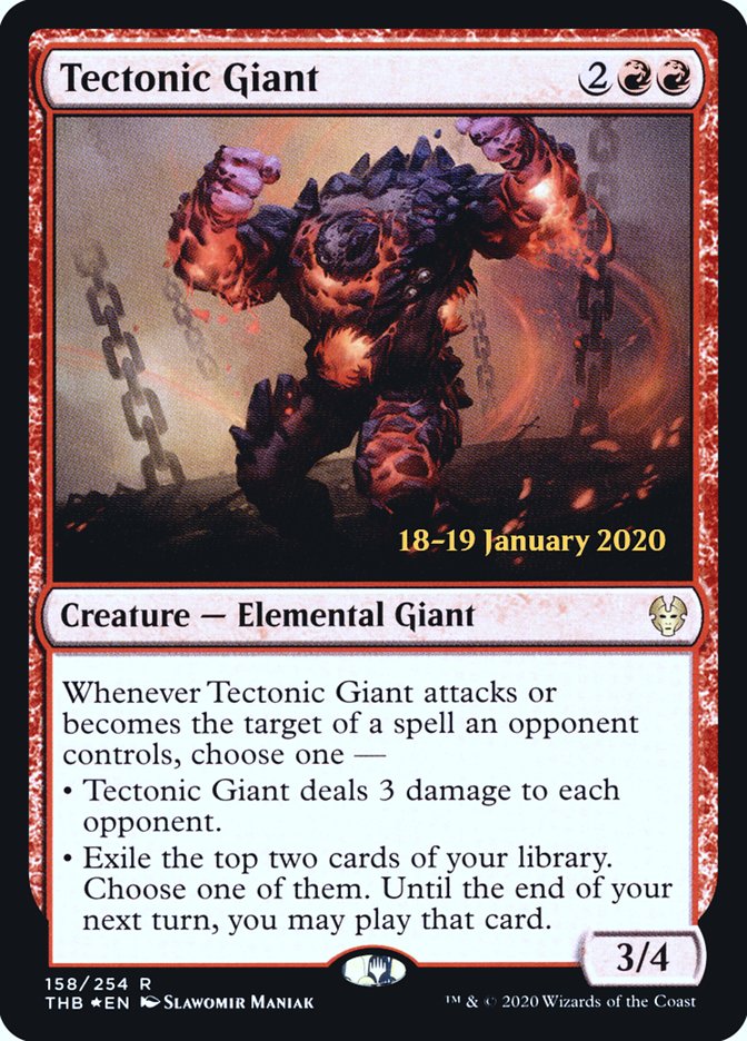 Tectonic Giant [Theros Beyond Death Prerelease Promos] | Cards and Coasters CA