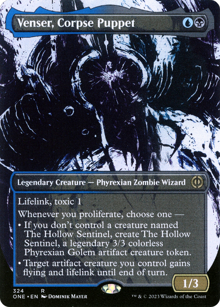 Venser, Corpse Puppet (Borderless Ichor) [Phyrexia: All Will Be One] | Cards and Coasters CA