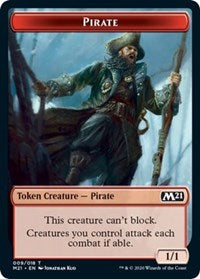 Pirate // Treasure Double-sided Token [Core Set 2021 Tokens] | Cards and Coasters CA