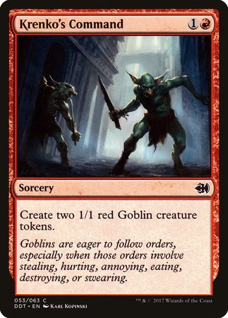 Krenko's Command [Duel Decks: Merfolk vs. Goblins] | Cards and Coasters CA