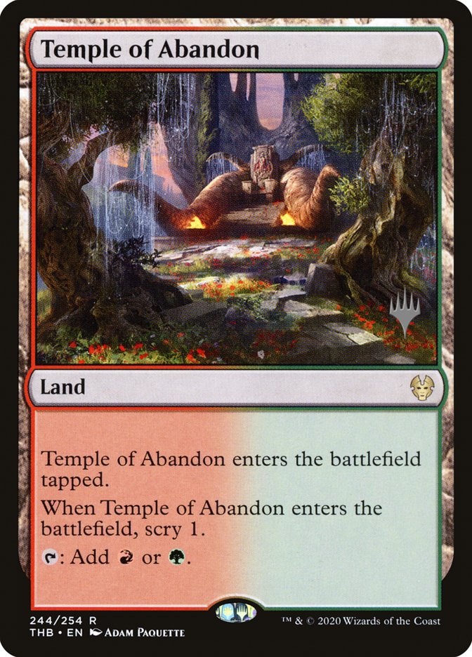 Temple of Abandon (Promo Pack) [Theros Beyond Death Promos] | Cards and Coasters CA