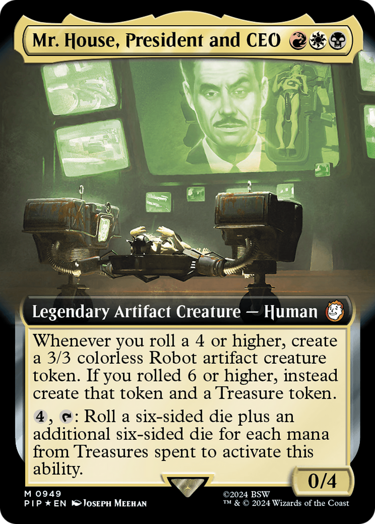 Mr. House, President and CEO (Extended Art) (Surge Foil) [Fallout] | Cards and Coasters CA