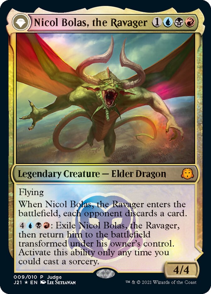 Nicol Bolas, the Ravager [Judge Gift Cards 2021] | Cards and Coasters CA