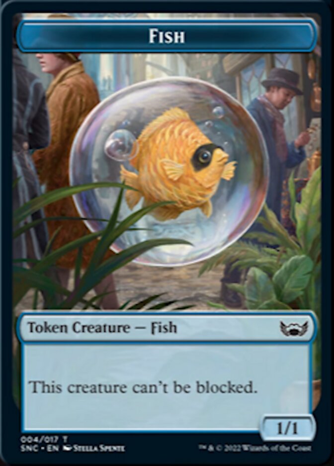 Fish // Angel Double-sided Token [Streets of New Capenna Tokens] | Cards and Coasters CA