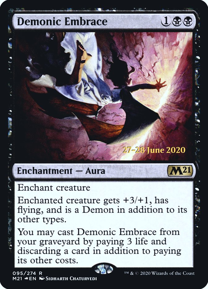 Demonic Embrace  [Core Set 2021 Prerelease Promos] | Cards and Coasters CA