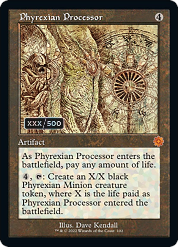 Phyrexian Processor (Retro Schematic) (Serial Numbered) [The Brothers' War Retro Artifacts] | Cards and Coasters CA