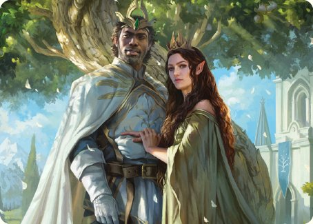 Aragorn and Arwen, Wed Art Card [The Lord of the Rings: Tales of Middle-earth Art Series] | Cards and Coasters CA