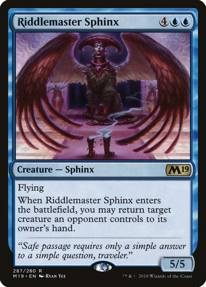 Riddlemaster Sphinx [Core Set 2019] | Cards and Coasters CA