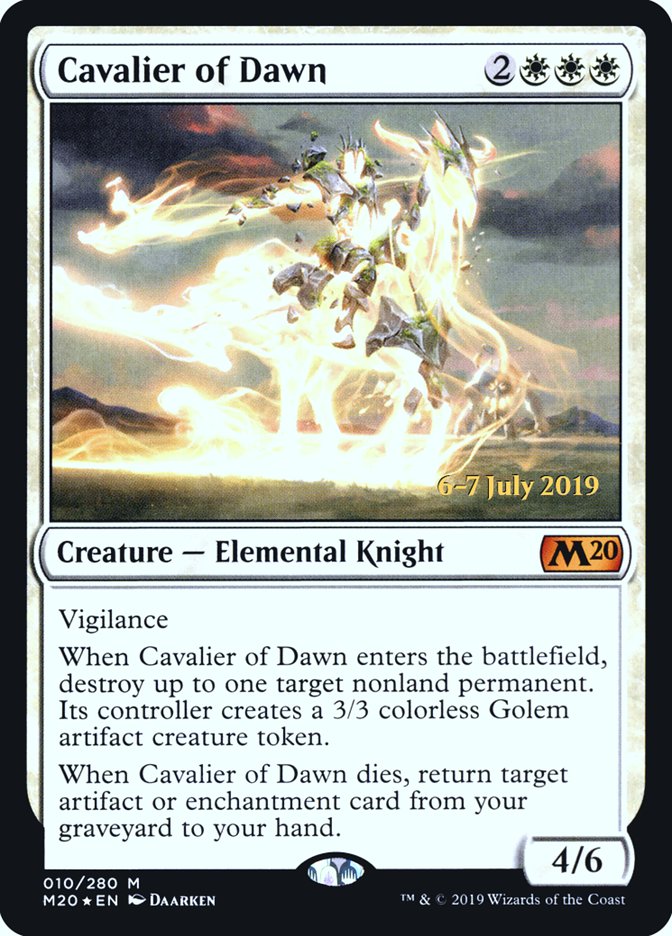 Cavalier of Dawn  [Core Set 2020 Prerelease Promos] | Cards and Coasters CA