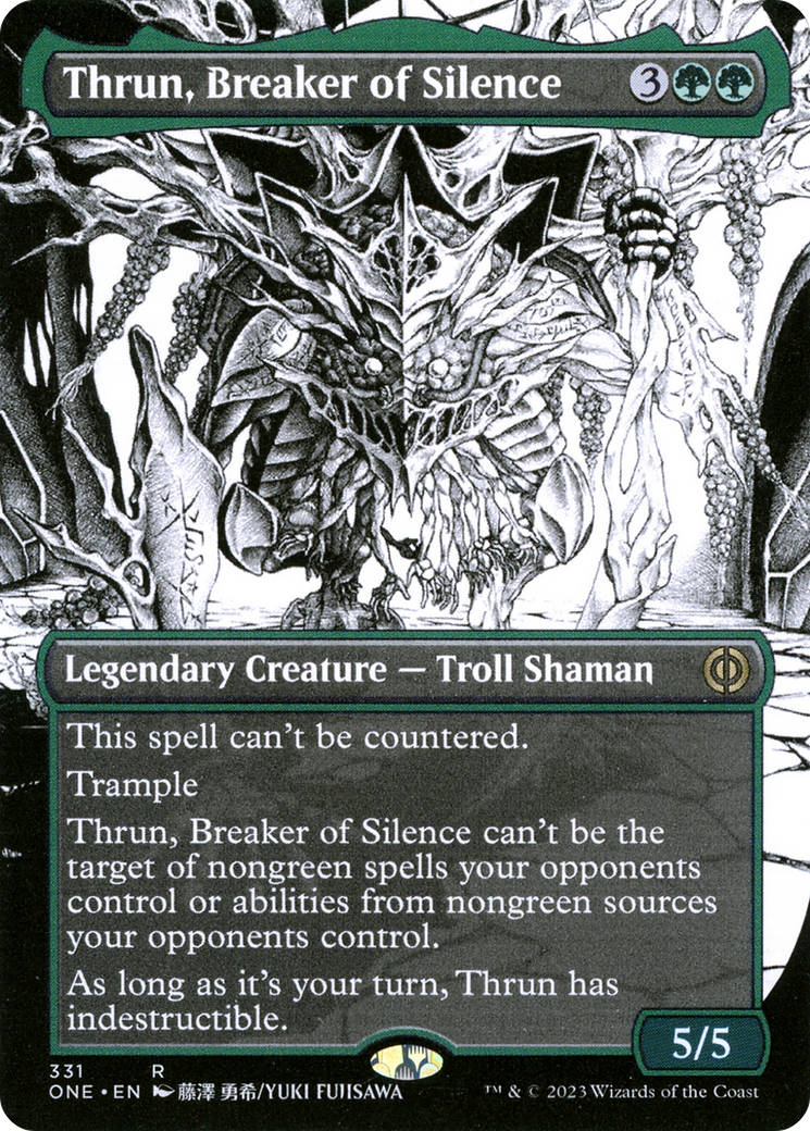 Thrun, Breaker of Silence (Borderless Manga) [Phyrexia: All Will Be One] | Cards and Coasters CA