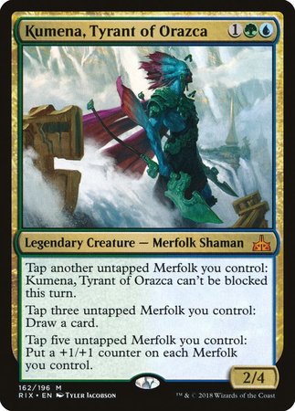 Kumena, Tyrant of Orazca [Rivals of Ixalan] | Cards and Coasters CA