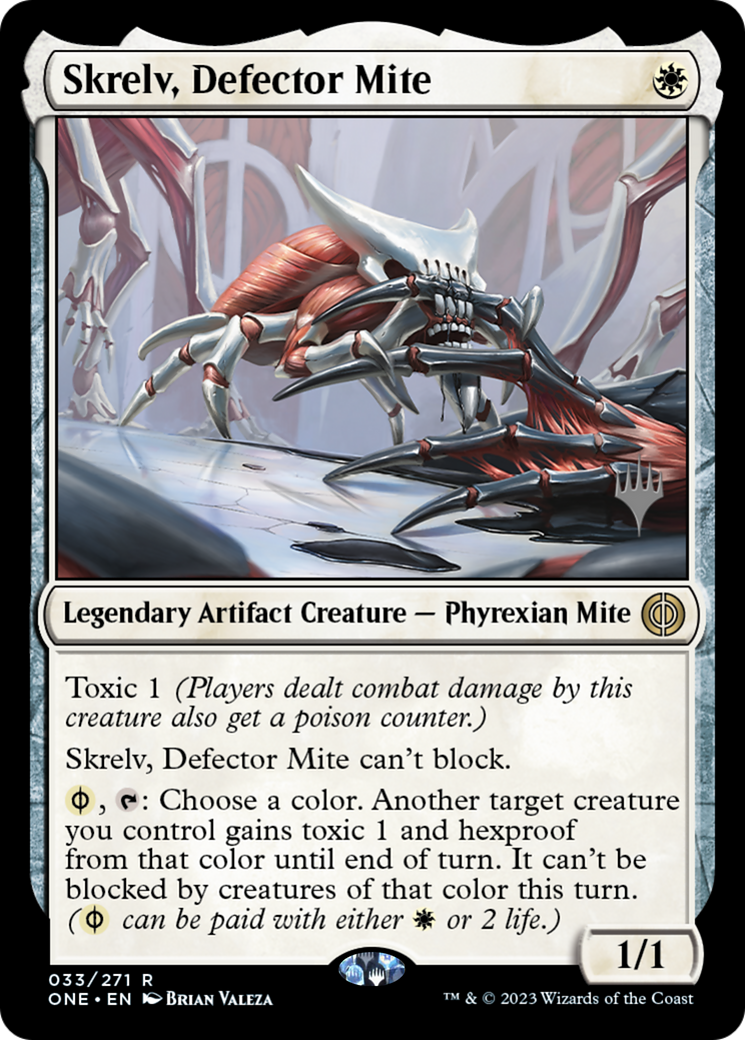 Skrelv, Defector Mite (Promo Pack) [Phyrexia: All Will Be One Promos] | Cards and Coasters CA