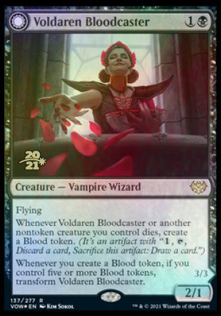 Voldaren Bloodcaster // Bloodbat Summoner [Innistrad: Crimson Vow Prerelease Promos] | Cards and Coasters CA