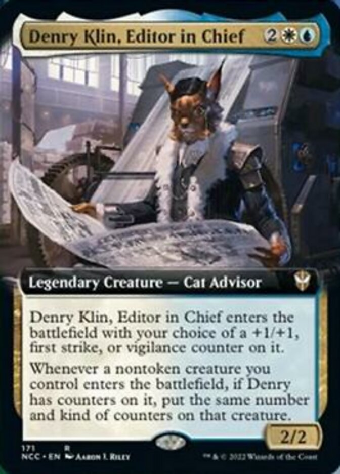 Denry Klin, Editor in Chief (Extended Art) [Streets of New Capenna Commander] | Cards and Coasters CA