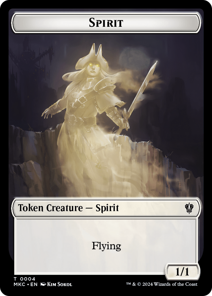 Spirit // Phyrexian Germ Double-Sided Token [Murders at Karlov Manor Commander Tokens] | Cards and Coasters CA