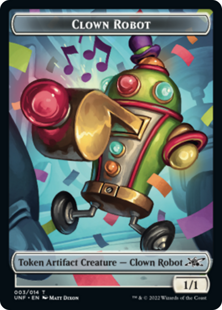 Clown Robot (003) // Treasure (013) Double-sided Token [Unfinity Tokens] | Cards and Coasters CA