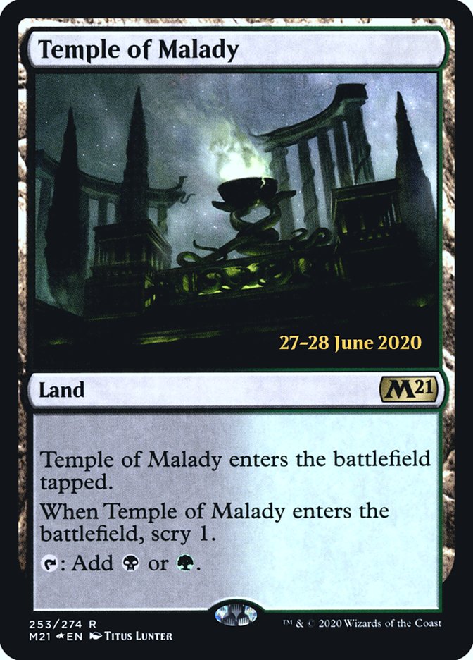Temple of Malady  [Core Set 2021 Prerelease Promos] | Cards and Coasters CA