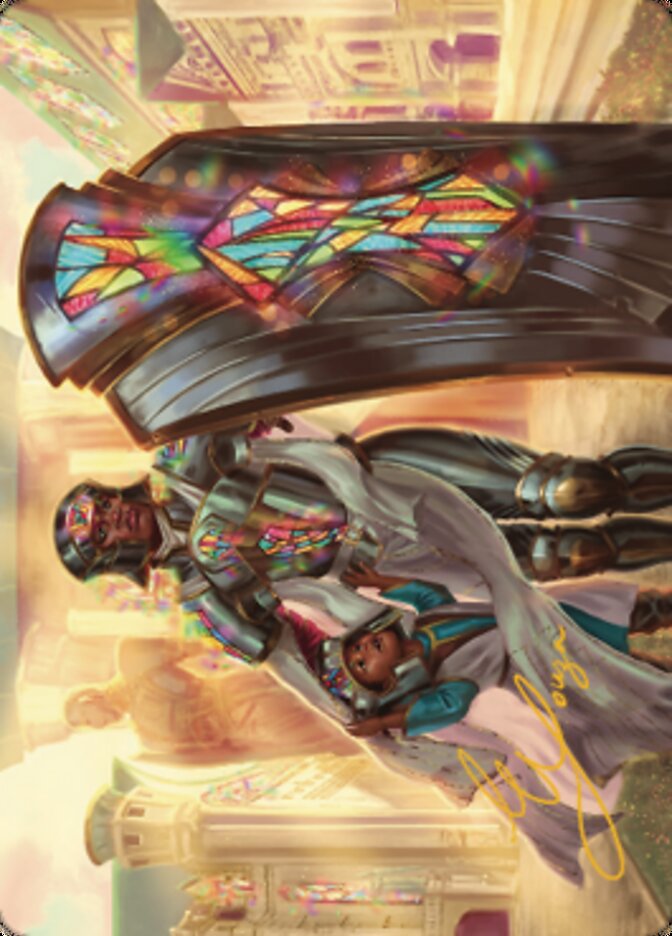 Guardian of New Benalia Art Card (Gold-Stamped Signature) [Dominaria United Art Series] | Cards and Coasters CA