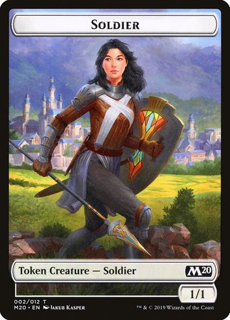 Soldier Token [Core Set 2020 Tokens] | Cards and Coasters CA