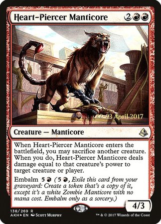 Heart-Piercer Manticore [Amonkhet Promos] | Cards and Coasters CA