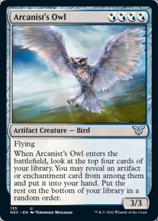 Arcanist's Owl [Kamigawa: Neon Dynasty Commander] | Cards and Coasters CA