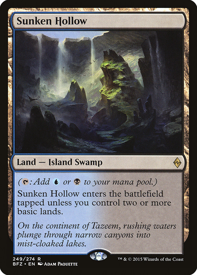 Sunken Hollow [Battle for Zendikar] | Cards and Coasters CA