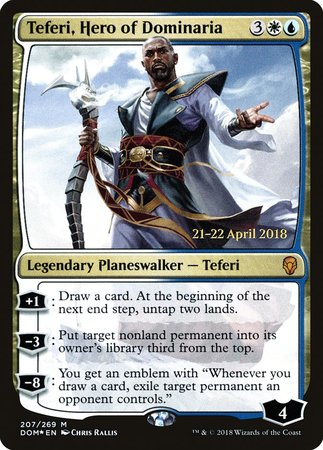 Teferi, Hero of Dominaria [Dominaria Promos] | Cards and Coasters CA