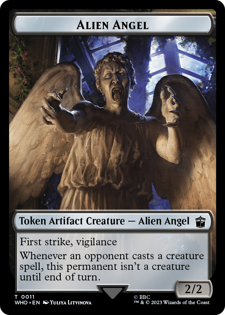 Alien Angel // Alien Insect Double-Sided Token [Doctor Who Tokens] | Cards and Coasters CA