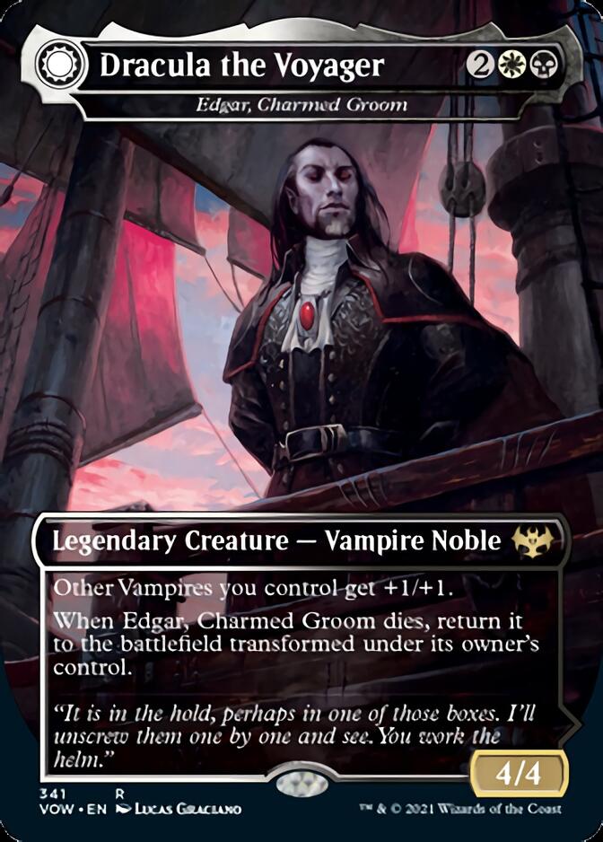 Edgar, Charmed Groom // Edgar Markov's Coffin - Dracula the Voyager // Casket of Native Earth [Innistrad: Crimson Vow] | Cards and Coasters CA