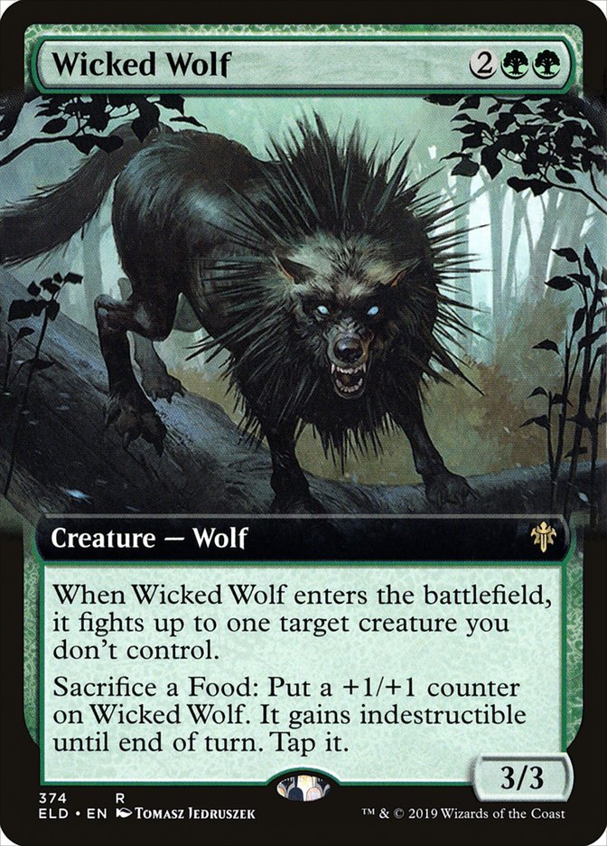 Wicked Wolf (Extended Art) [Throne of Eldraine] | Cards and Coasters CA