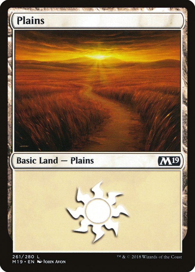 Plains (261) [Core Set 2019] | Cards and Coasters CA