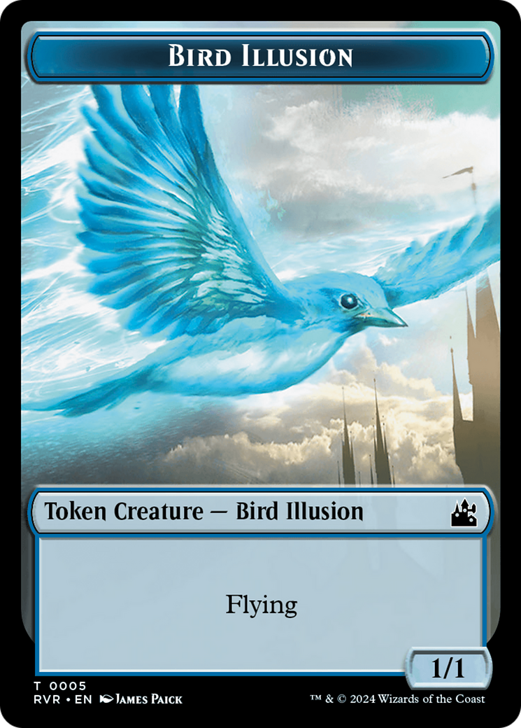 Spirit (0018) // Bird Illusion Double-Sided Token [Ravnica Remastered Tokens] | Cards and Coasters CA