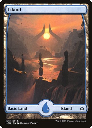 Island (186) - Full Art [Hour of Devastation] | Cards and Coasters CA