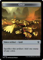 Gold // Lightning Rager Double-Sided Token [Murders at Karlov Manor Commander Tokens] | Cards and Coasters CA